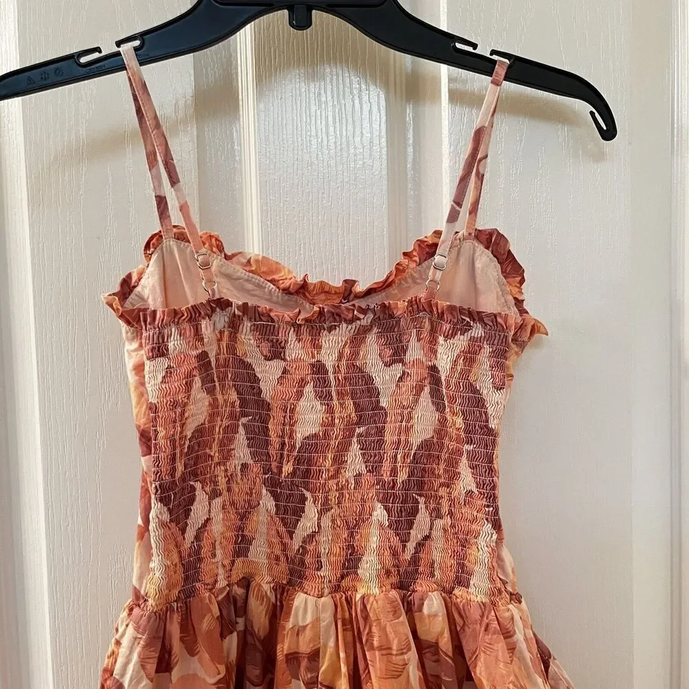 Janie and Jack What A Peach Palm Leaf Print The Adventurer Romper Tween Girls 18